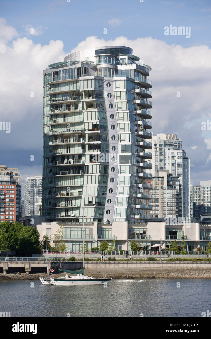 Apartment building by the water in Vancouver, BC, Canada. Stock Photo