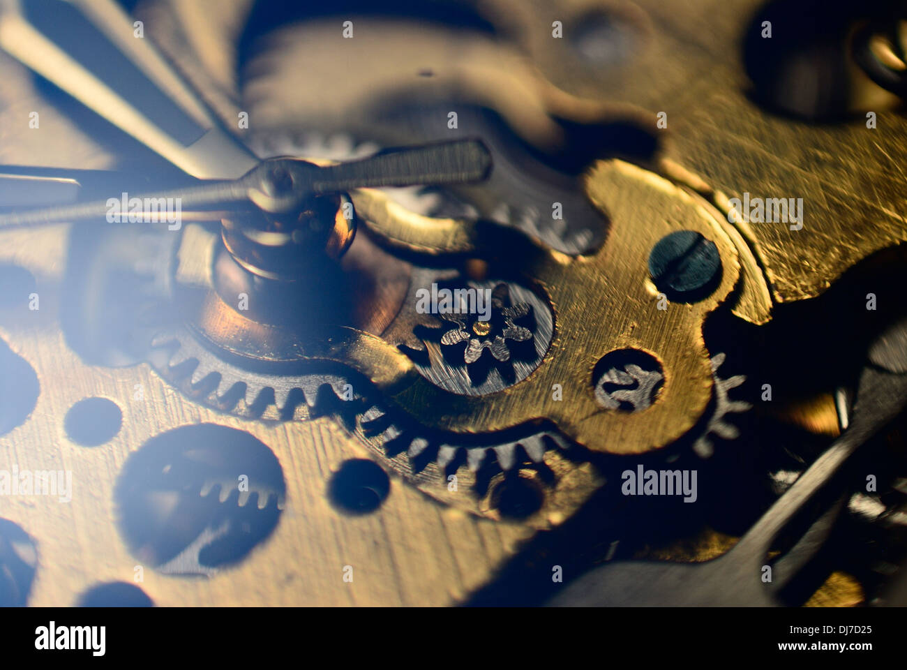 Close-up gears of Wrist watch Stock Photo