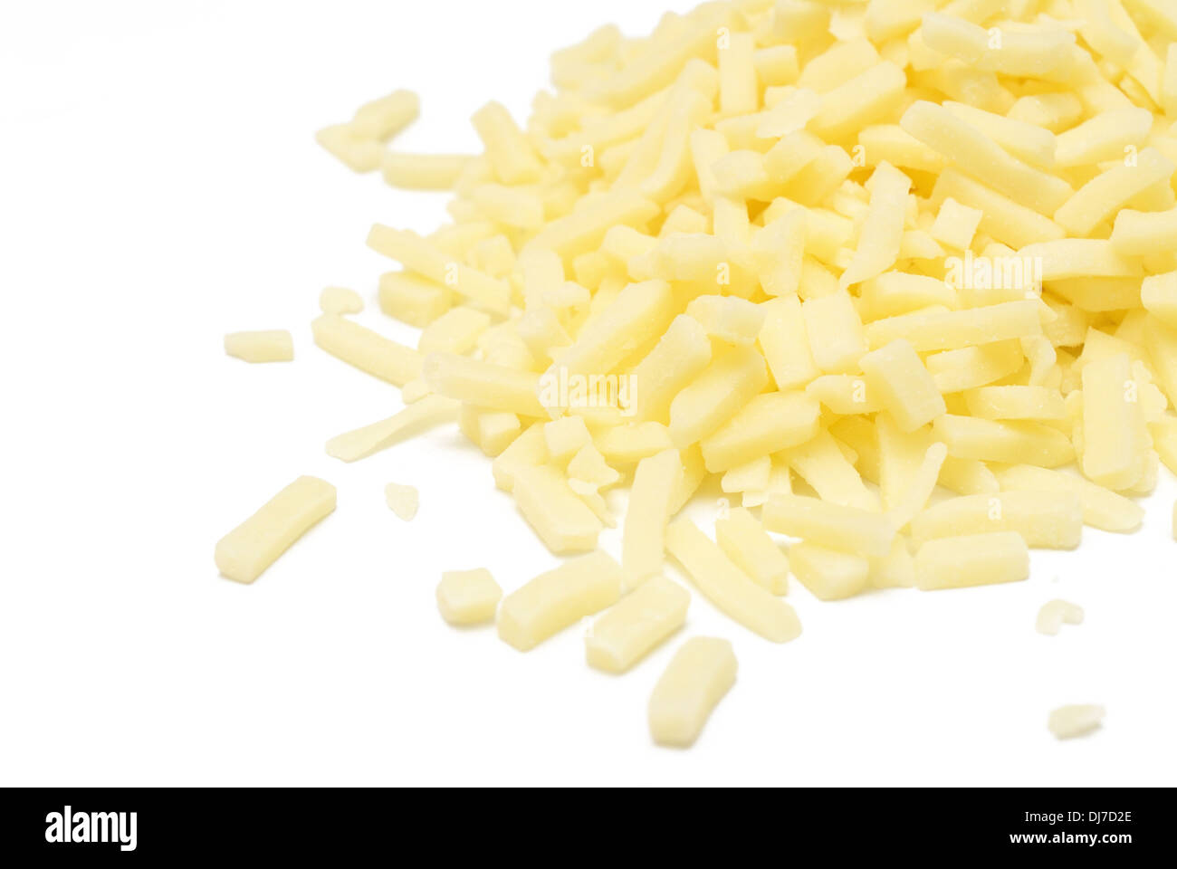 Shredded cheese for Pizza, isolated on white Stock Photo Alamy