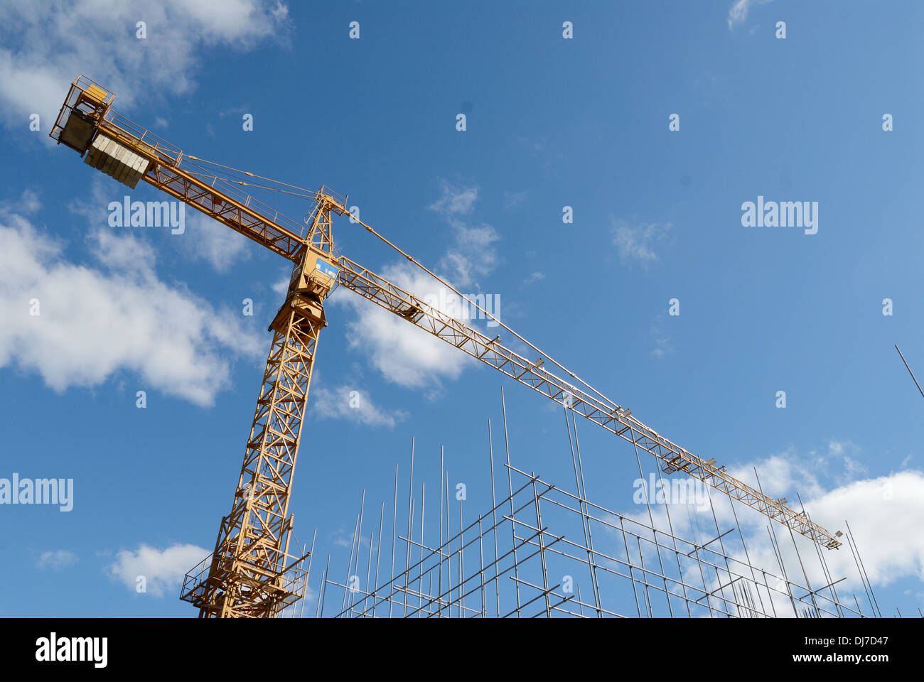 A crane in construction site Stock Photo