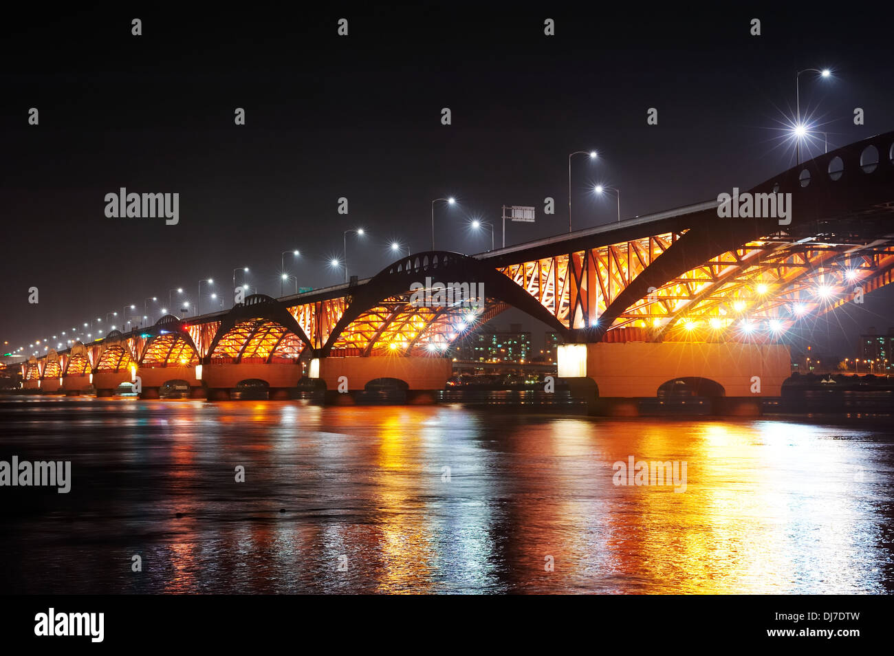Korea Han-river's bridge, SeongSan Bridge. Stock Photo