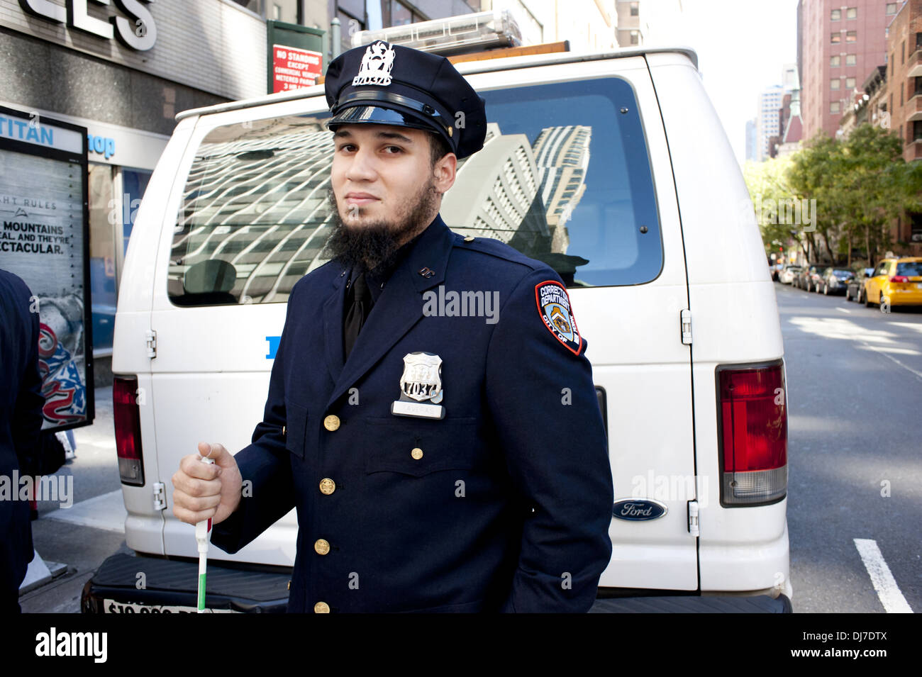 Annual Muslim Day Parade, New York City, 2012. Muslim, New York Department of Corrections officer. Stock Photo