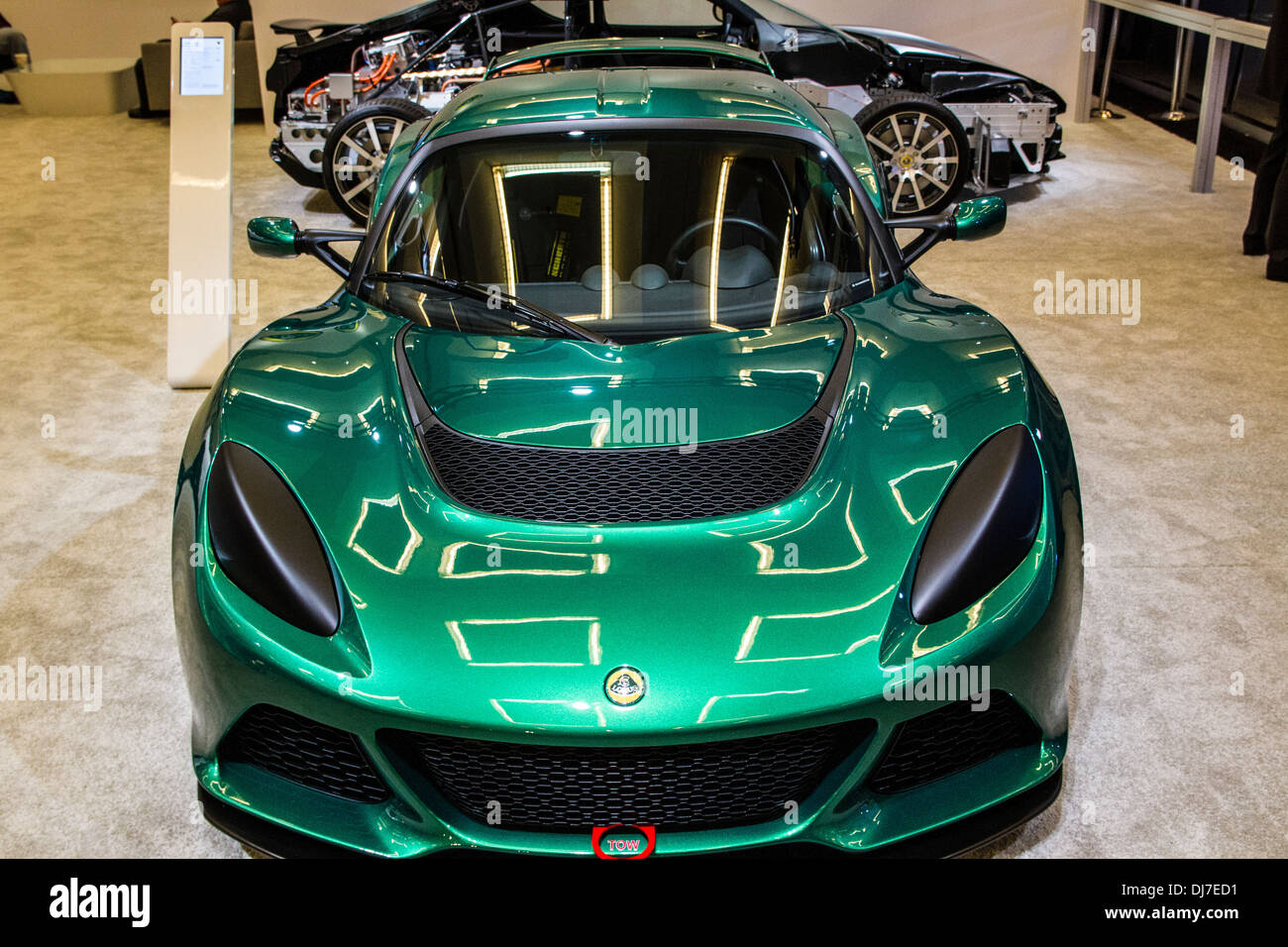 The Lotus display at the 2013 Los Angeles International Auto Show Stock Photo