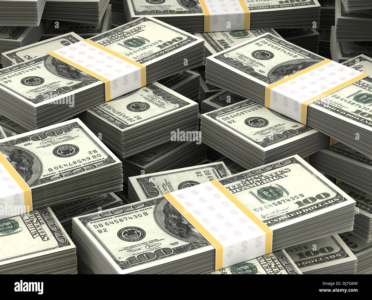 Billion Dollars Background (Computer generated high resolution image) Stock Photo