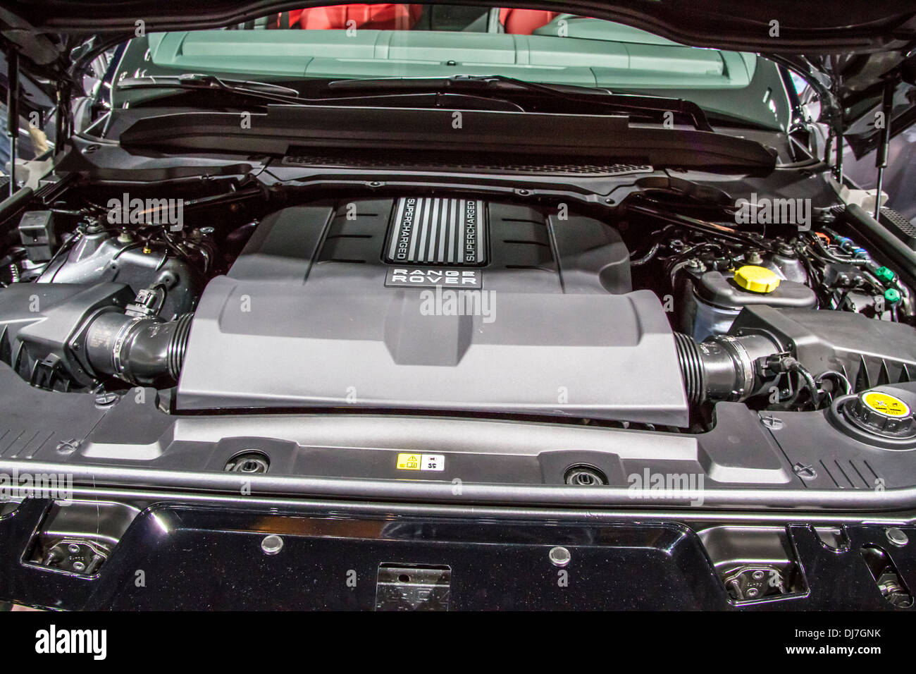 A Land Rover Engine Compartment at the 2013 Los Angeles International