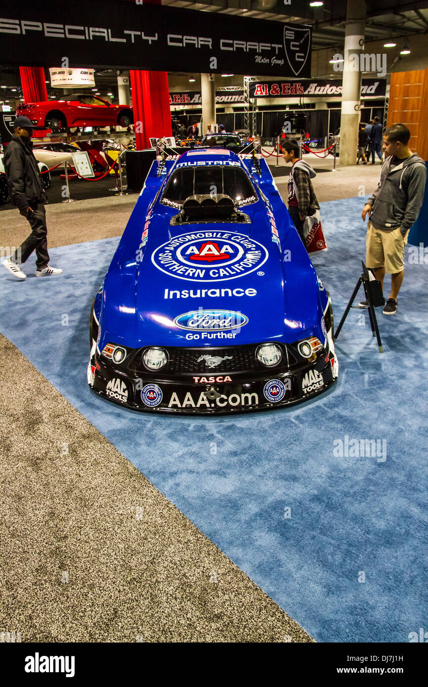 Automobile club of Southern California's dragster at the Los Angeles International Auto Show 2013 Stock Photo