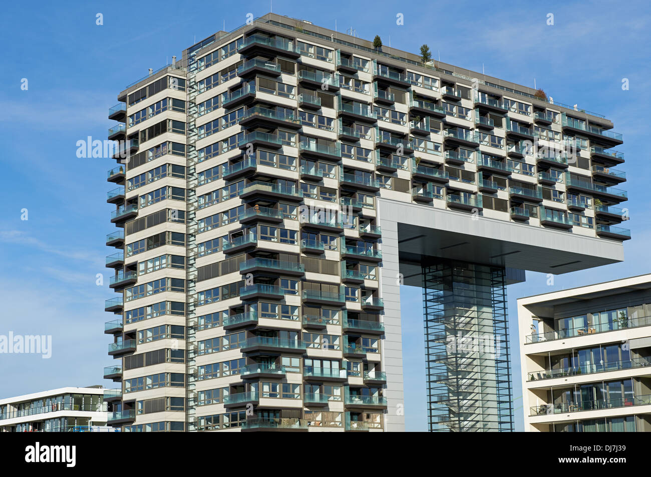 Modern high rise building known as 'The crane House' Cologne, Germany Stock Photo Alamy
