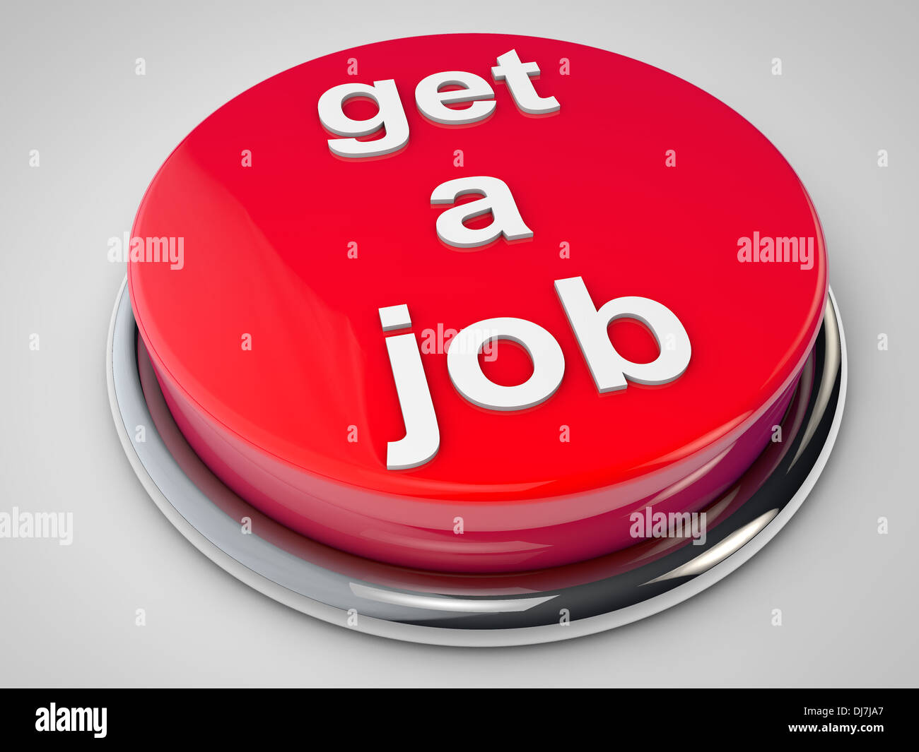 Above The Button Button over white background Stock Photo - Alamy