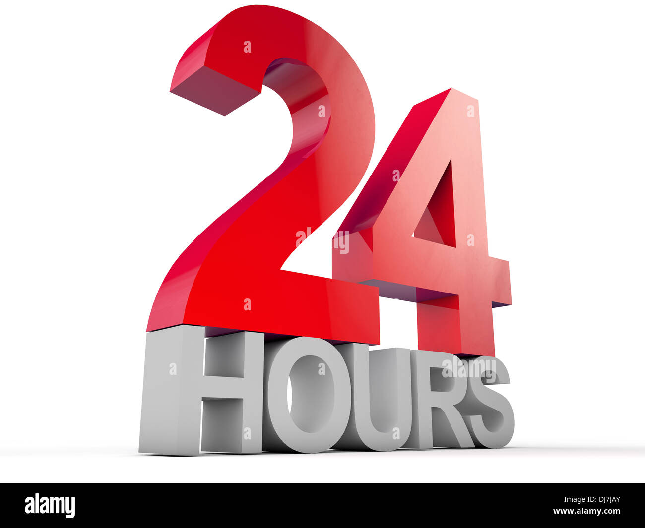24 hours over white background Stock Photo