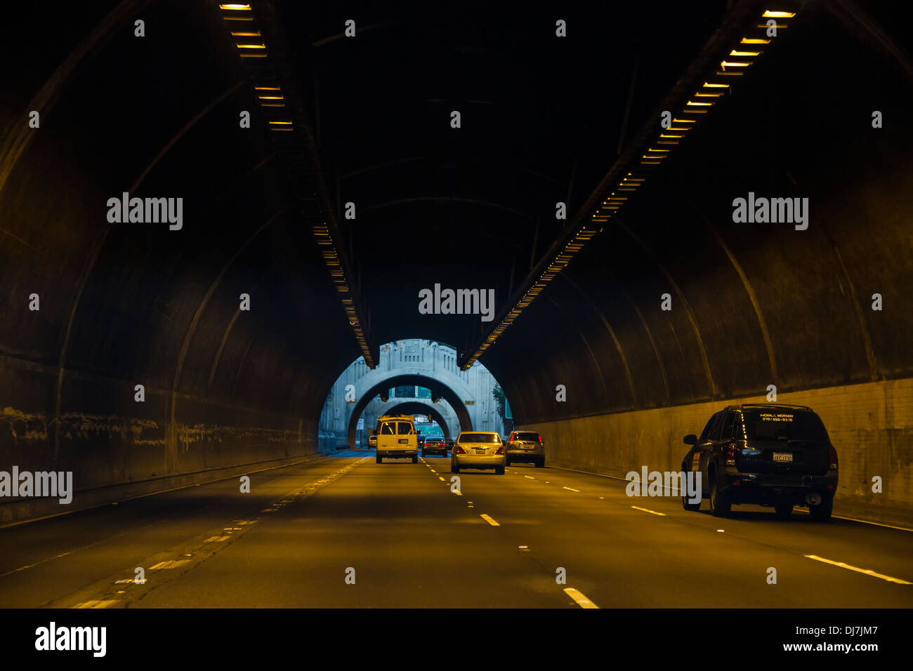 Tunnels on the 110 freeway near Dodger Stadium in Los Angeles