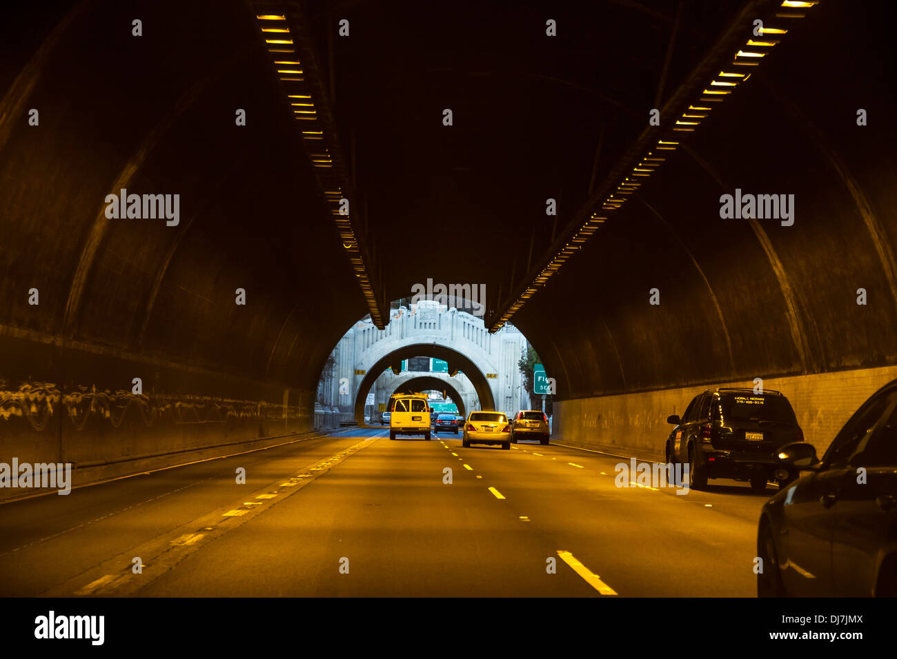 Tunnels on the 110 freeway near Dodger Stadium in Los Angeles