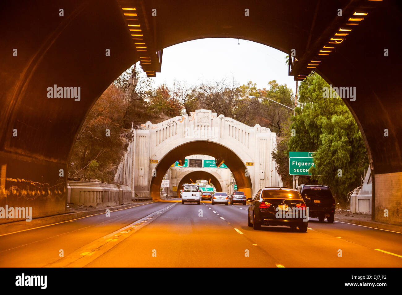 Tunnels on the 110 freeway near Dodger Stadium in Los Angeles