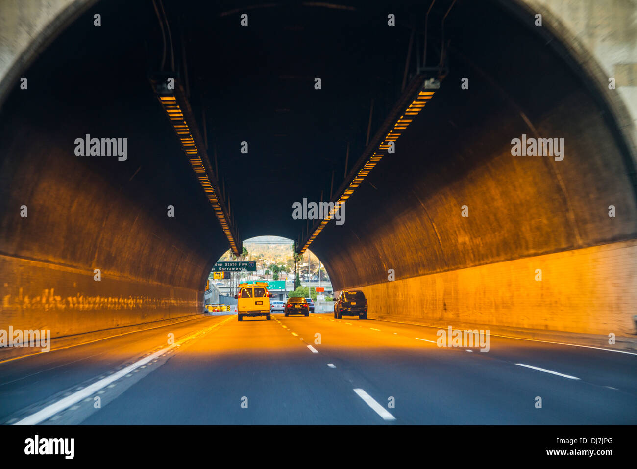 Tunnels on the 110 freeway near Dodger Stadium in Los Angeles