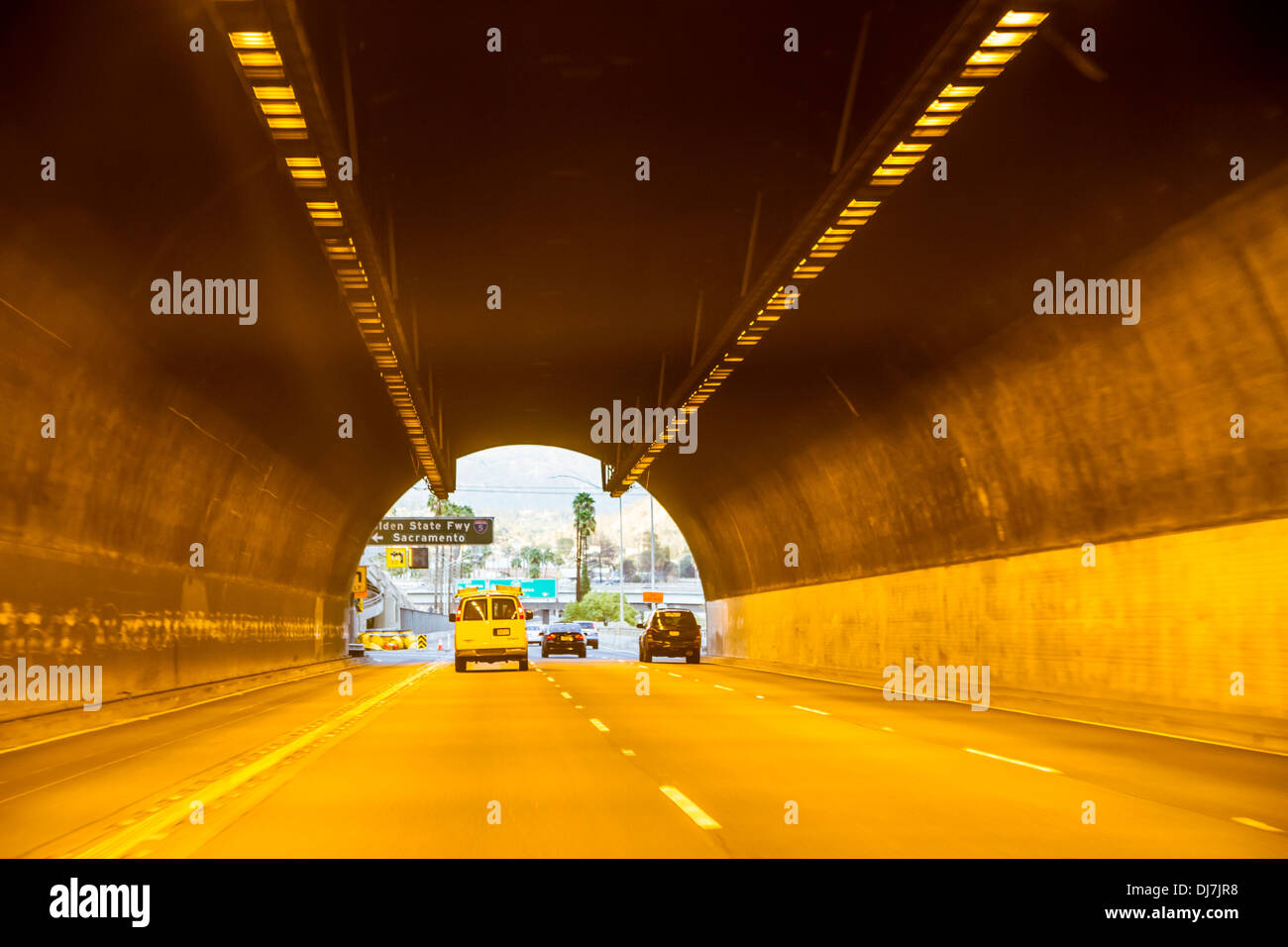 Tunnels on the 110 freeway near Dodger Stadium in Los Angeles