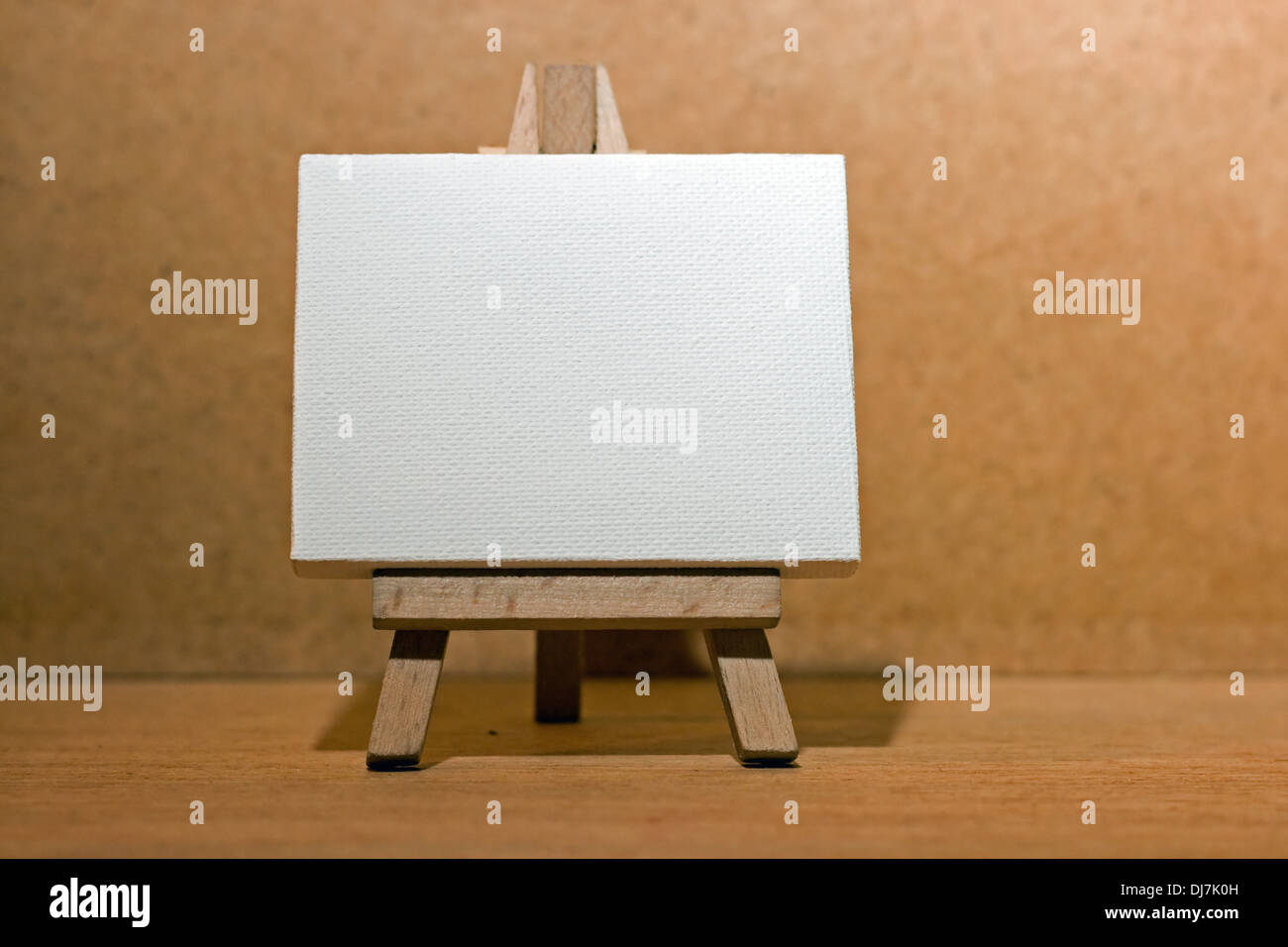 Blank canvas on wooden easel Stock Photo Alamy