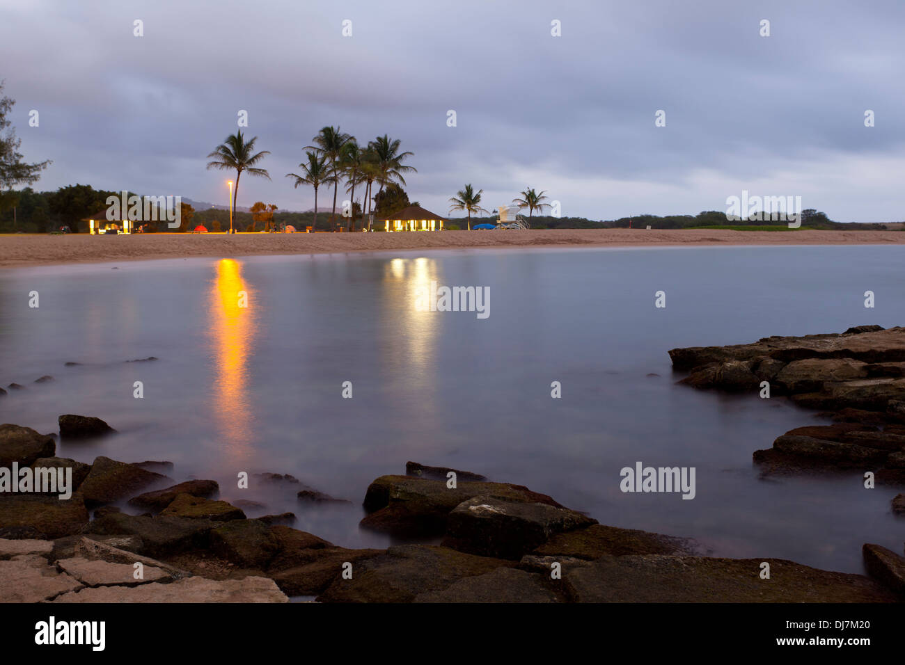 Evening at Salt Pond Beach in Kauai, Hawaii. Stock Photo