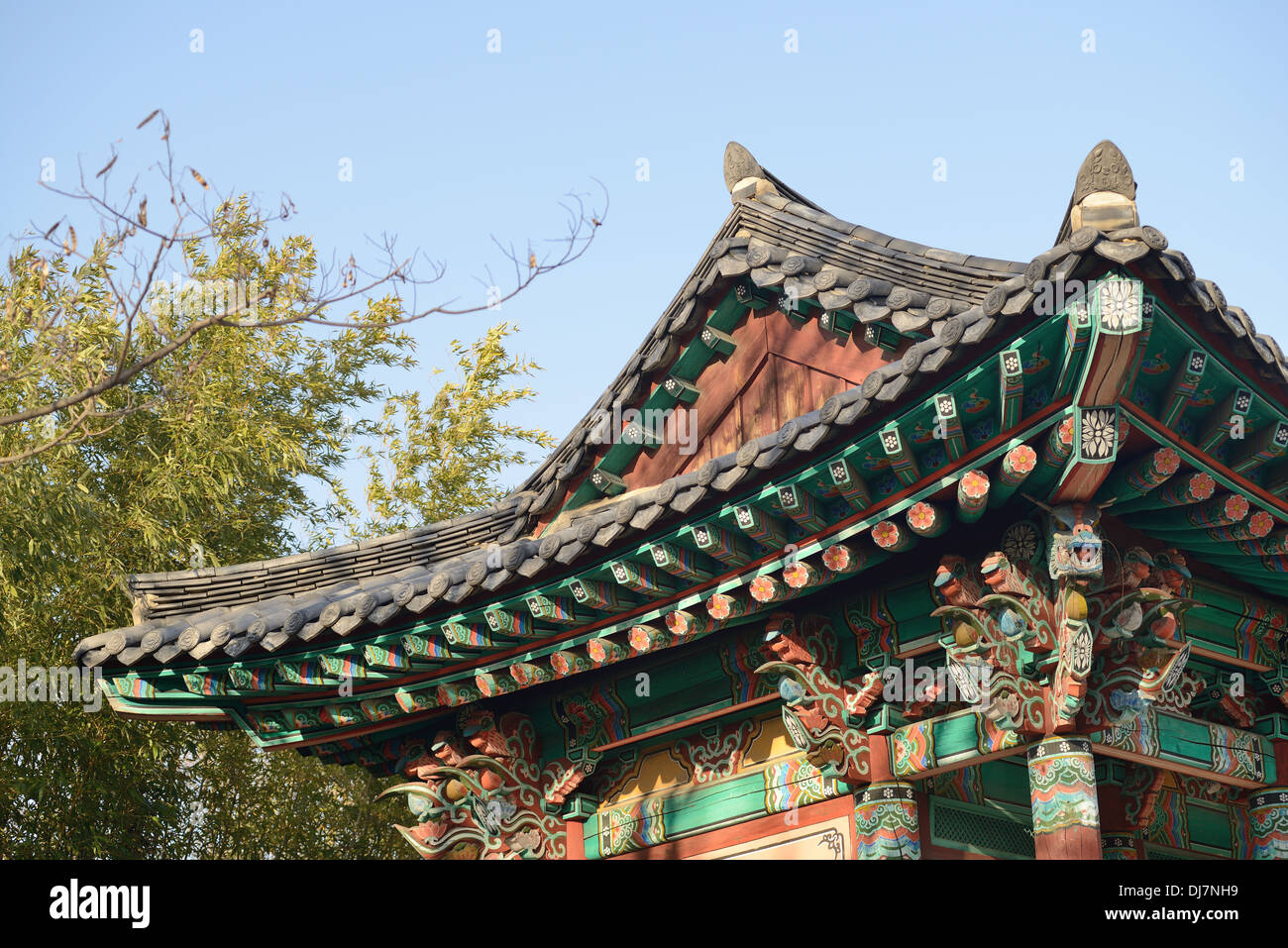 Korean Traditional Roof Stock Photo