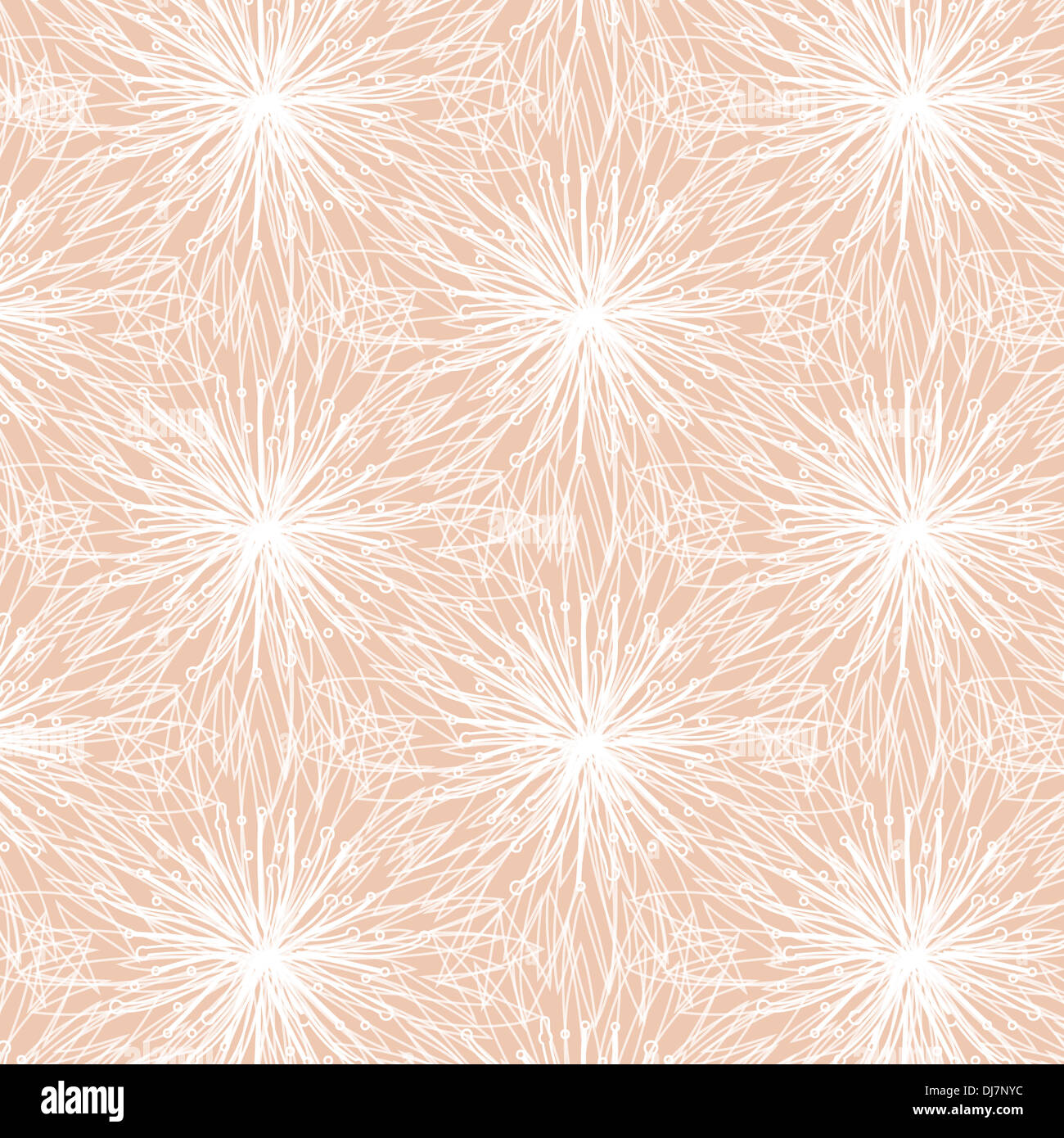 White Contour Flower Pattern on Pink Background Stock Photo