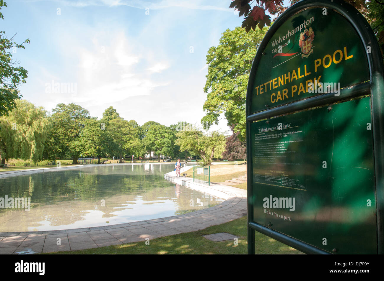 Council Car Park Sign At The Outdoor Paddling Pool On Tettenhall