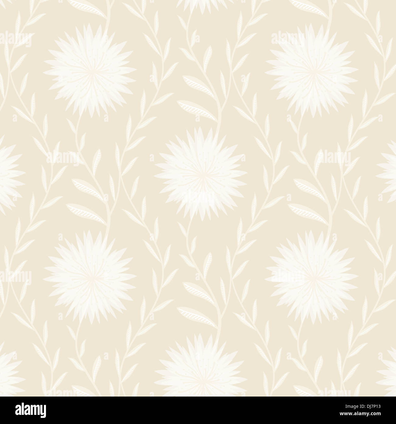 Tender White Flower Pattern on Light Background Stock Photo