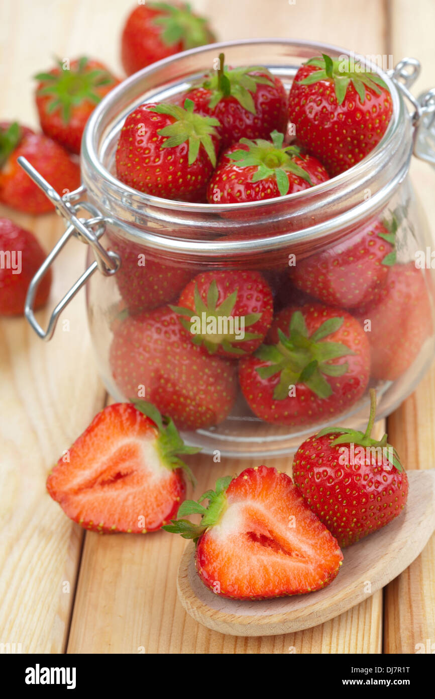 Strawberries in jar Stock Photo Alamy
