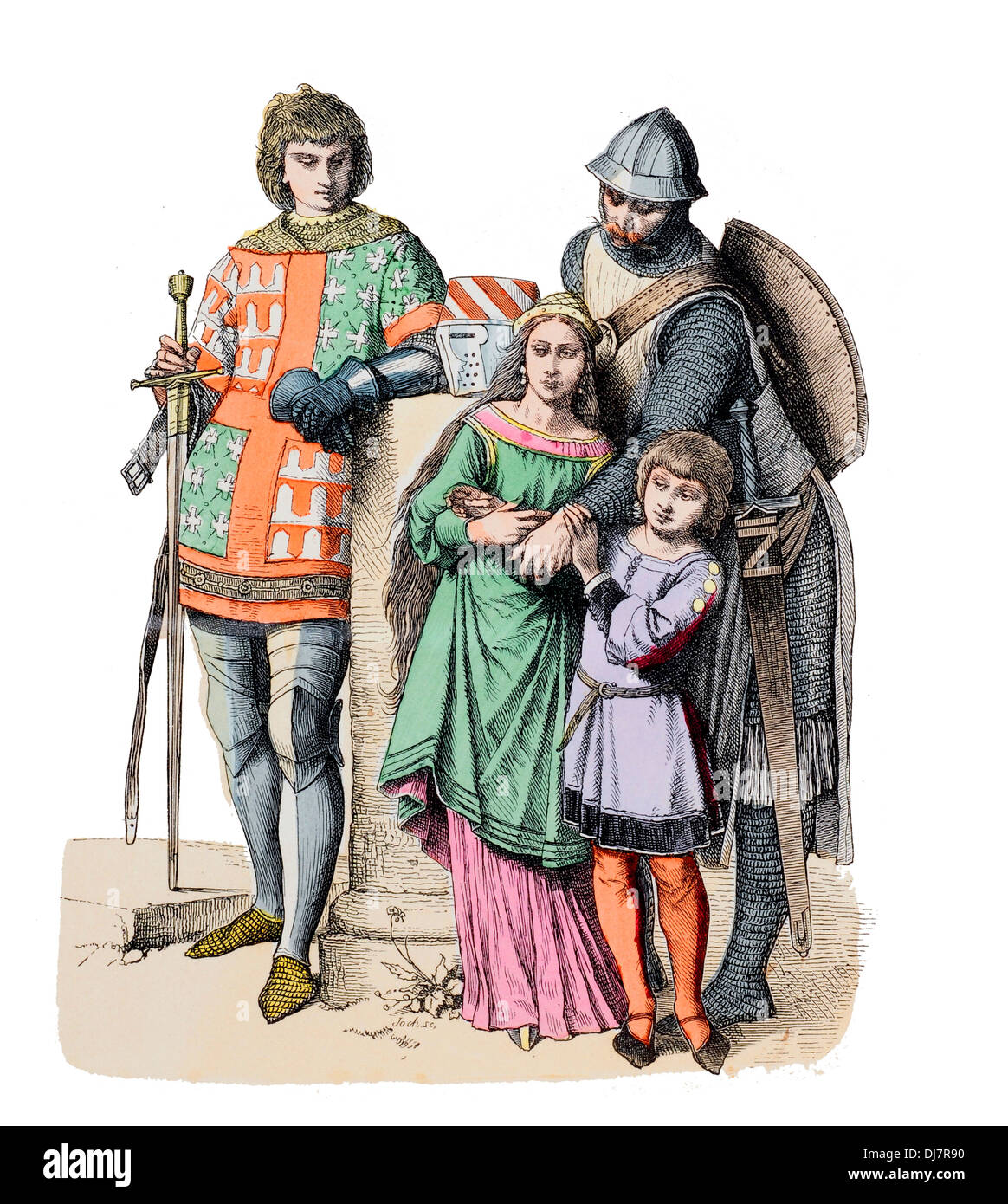 13th Century XIII Germany Knightly family Stock Photo