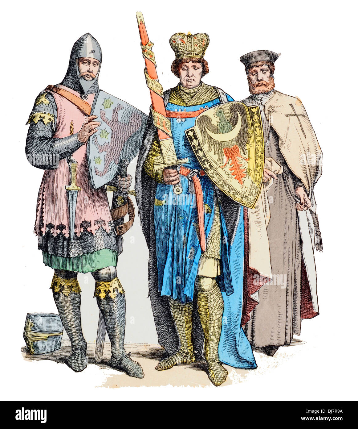 13th Century XIII Germany Medieval Knight  Templar and Prince Stock Photo