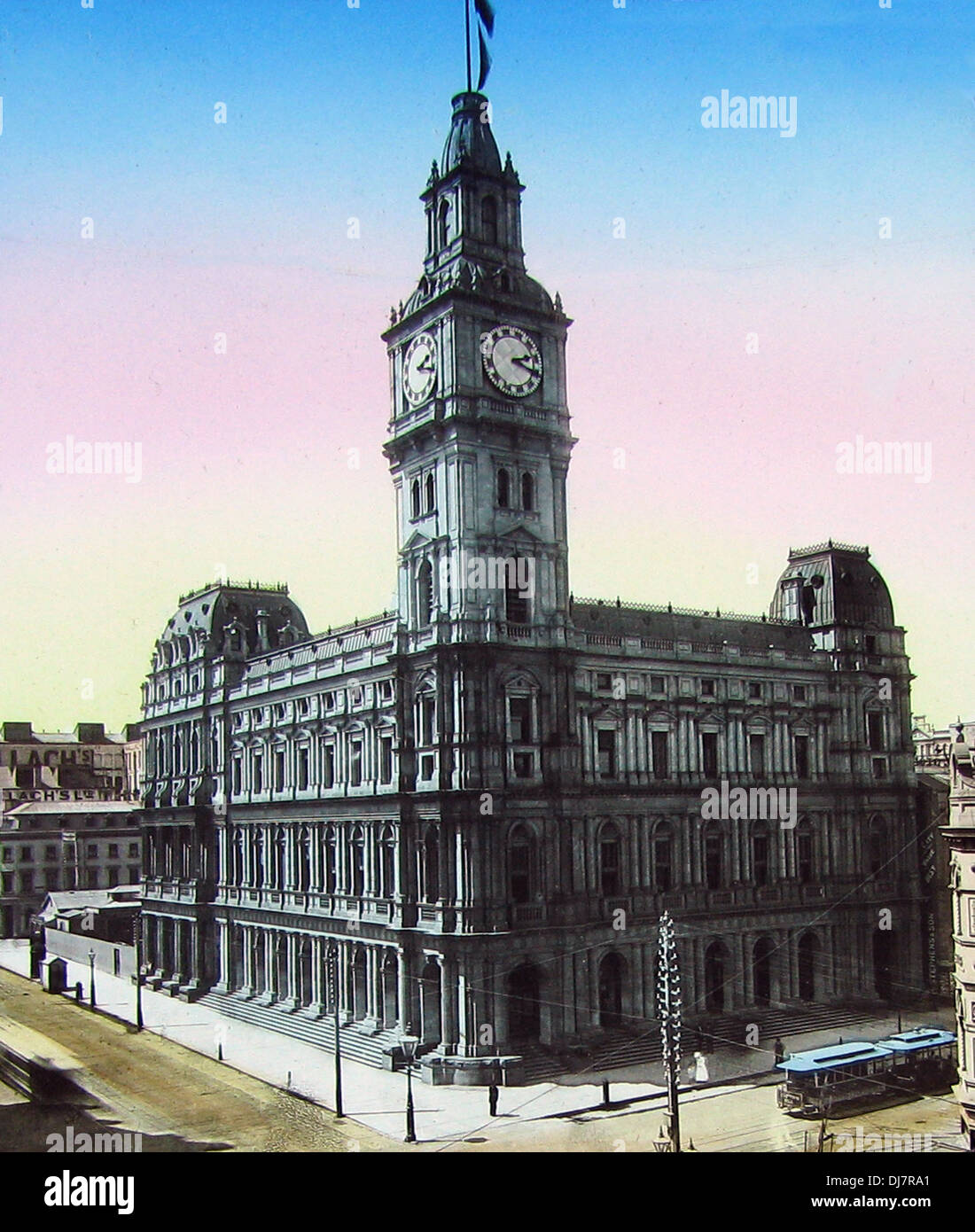 General Post Office Melbourne Victoria Australia early 1900s Stock