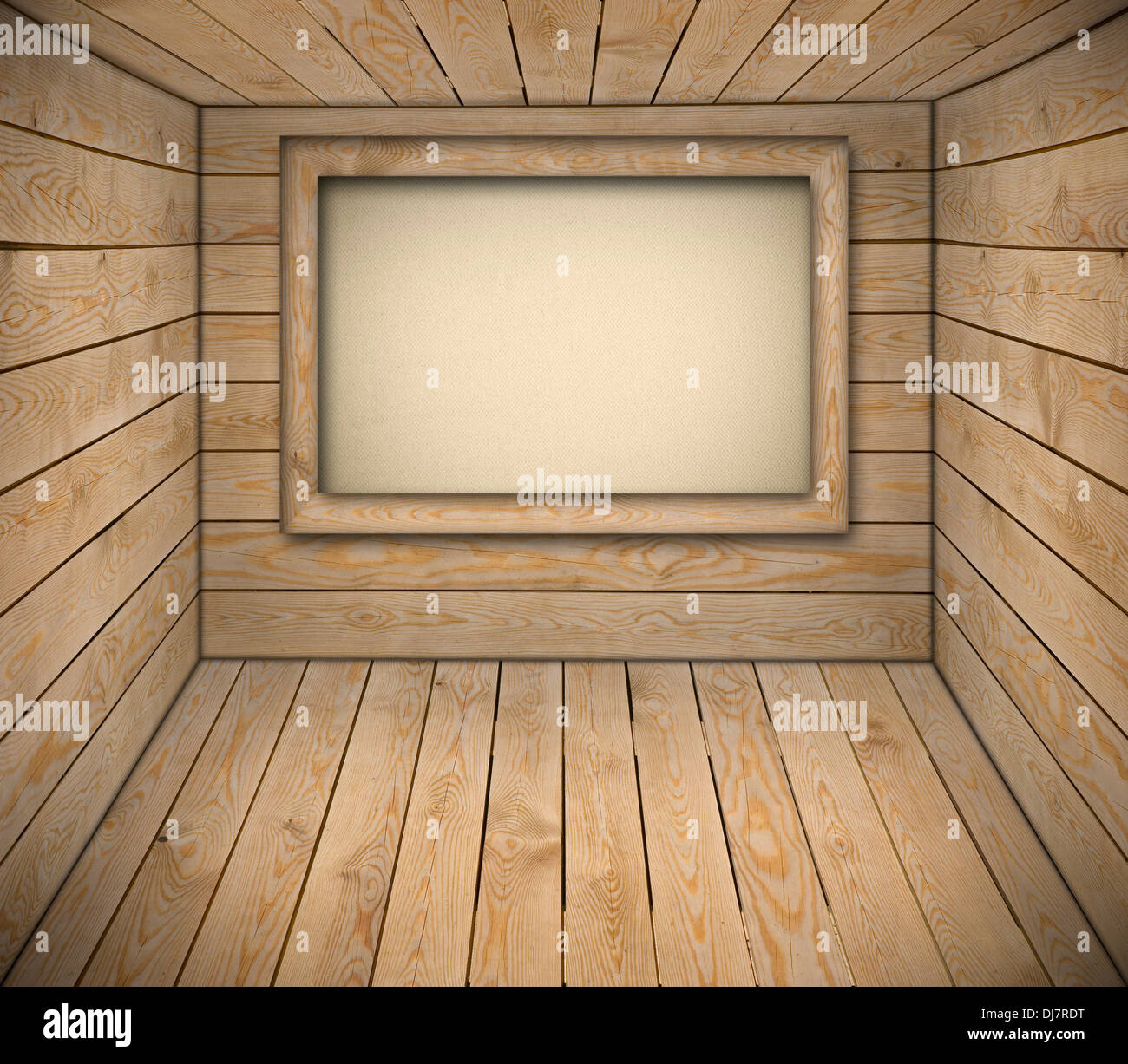 Blank old billboard in wooden interior Stock Photo - Alamy