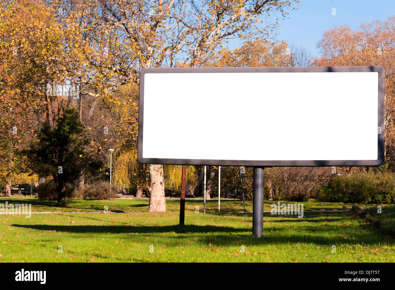 Big blank billboard in the green park Stock Photo - Alamy