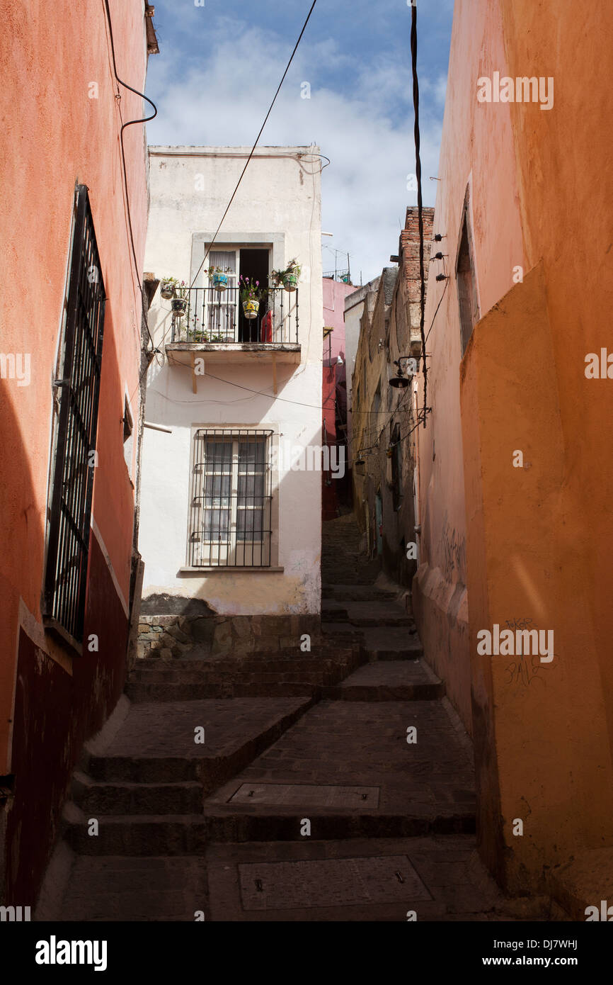 An alleyway in Guanajuato City, Mexico. Stock Photo