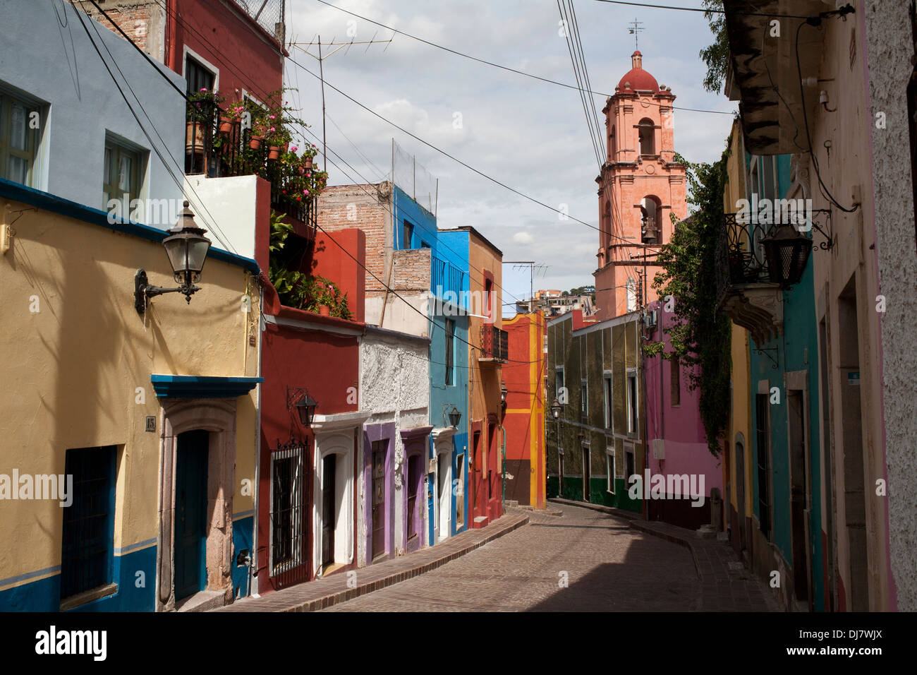 Potrero Street in Guanajuato City, Mexico. Stock Photo