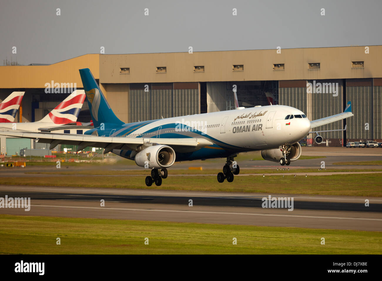 Oman Air Airbus A330 the national airline of Oman landing at London