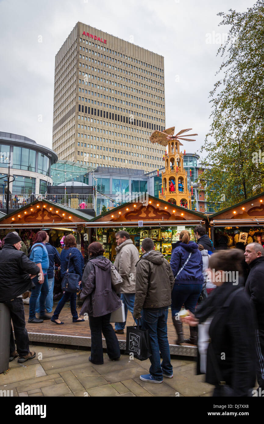 Manchester, UK. 24th Nov, 2013. Visitors flocking to the Manchester Christmas Markets in its 15th Year Credit:  Andrew Barker/Alamy Live News Stock Photo