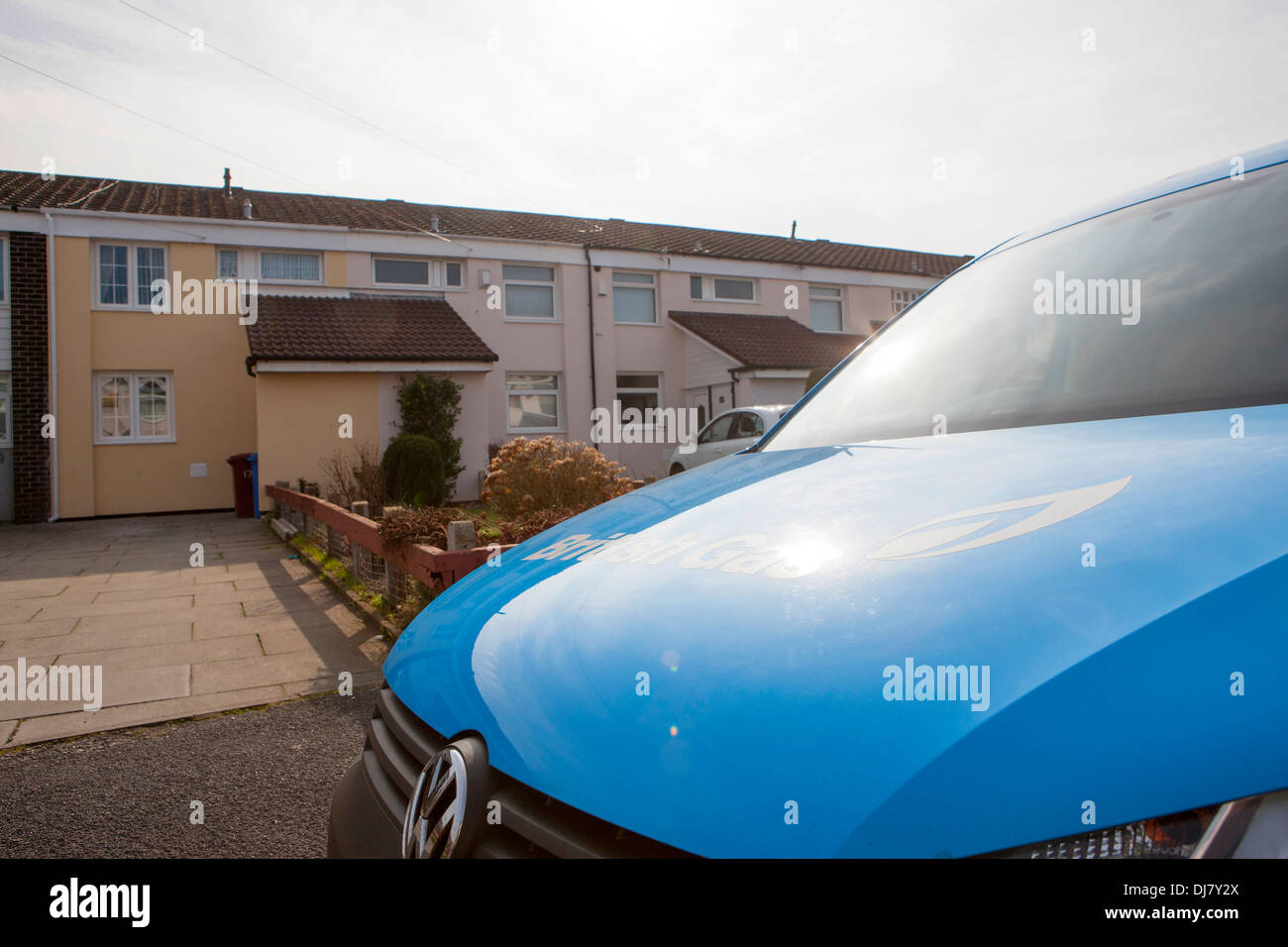 British Gas at an external wall insulation system EWI being installed