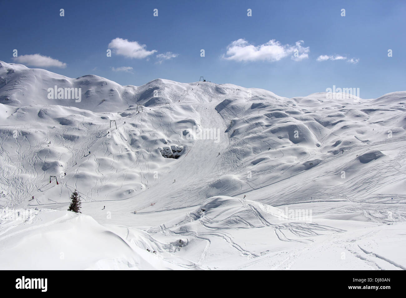 Snow dunes at the ski resort Vogel, Slovenia Stock Photo
