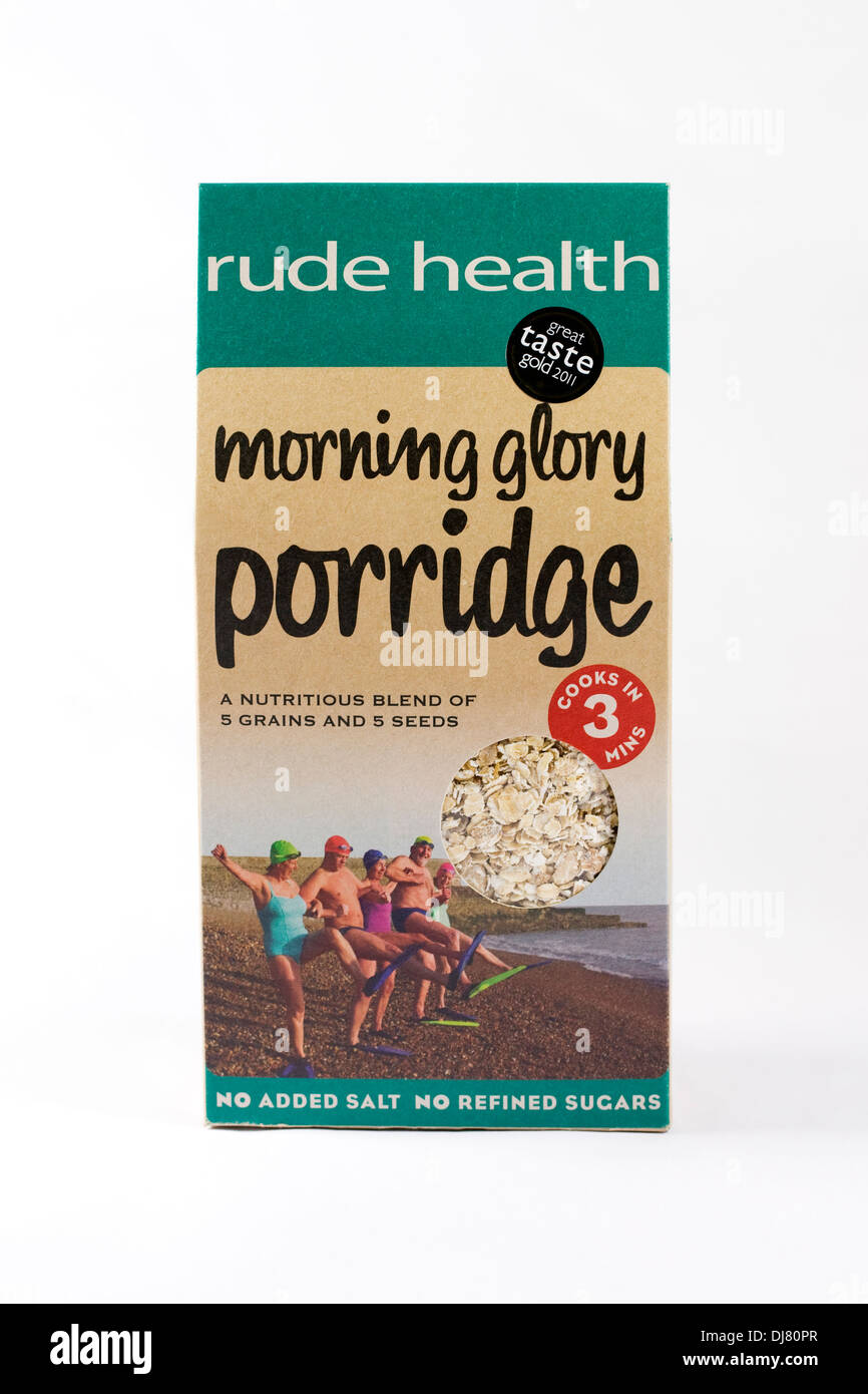Rude Health porridge oats on a white background. Stock Photo