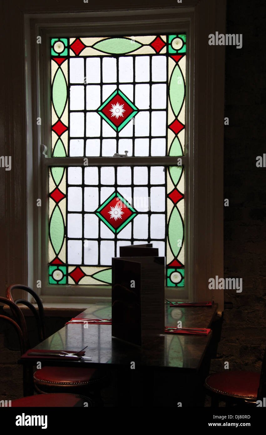 Stained Glass Windows of Bewley's Cafe on Grafton Street in Dublin