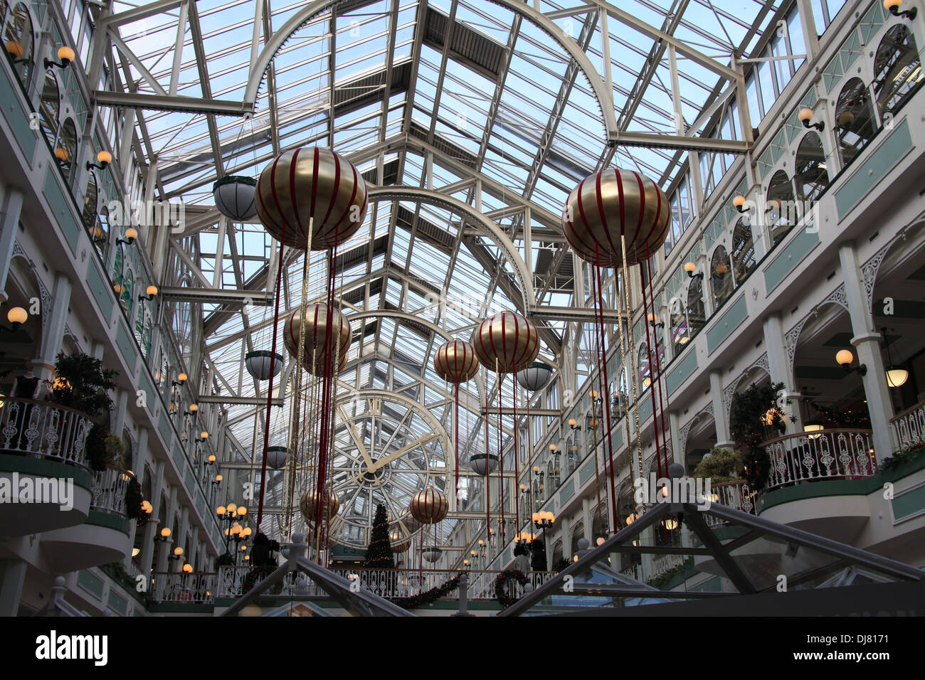 St Stephen's Green Shopping Centre in the city of Dublin at Christmas