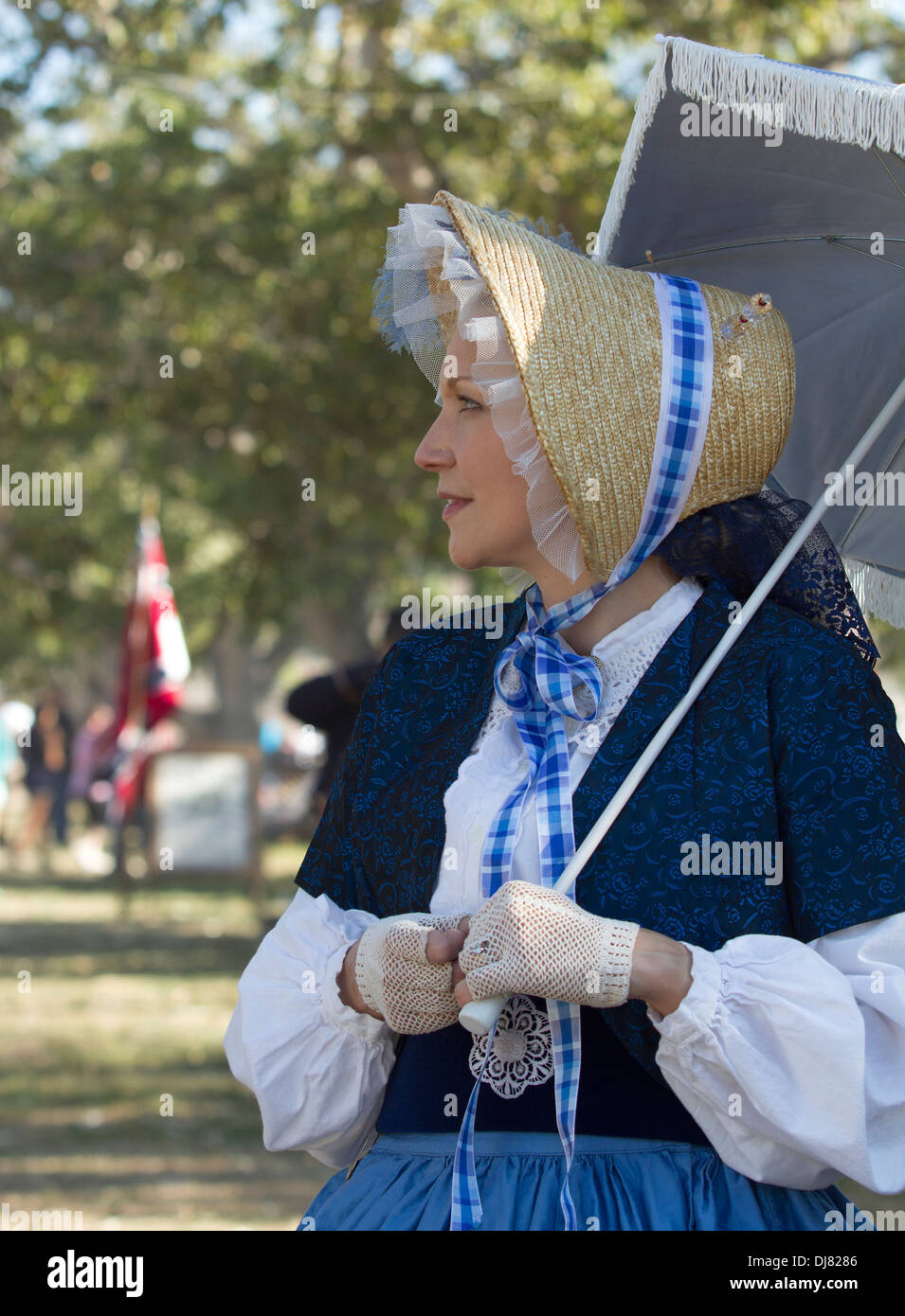 American civil war women dressed in period costume Stock Photo Alamy