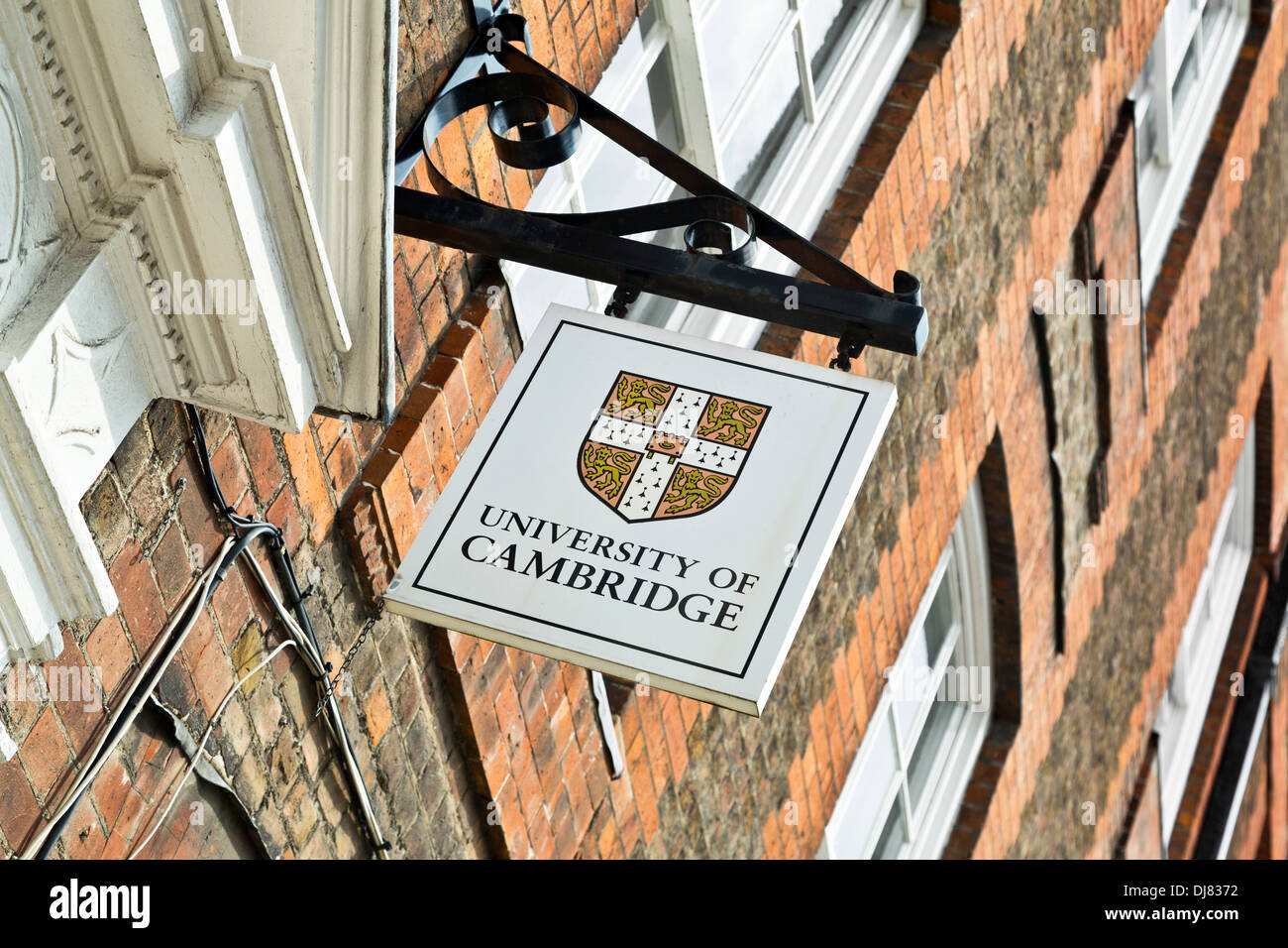 University of Cambridge sign, England Stock Photo