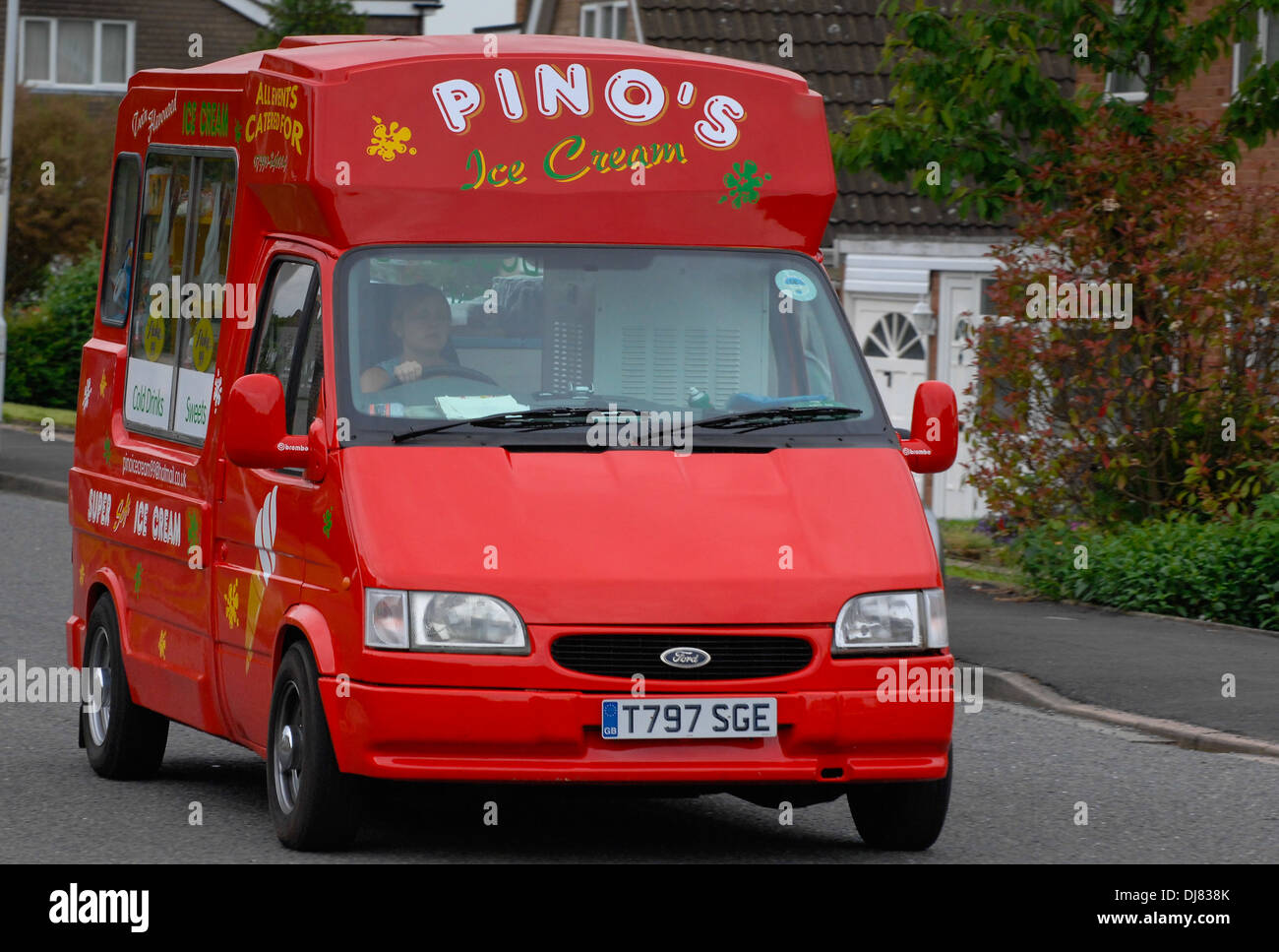 Pino`s red ice cream van Northampton 