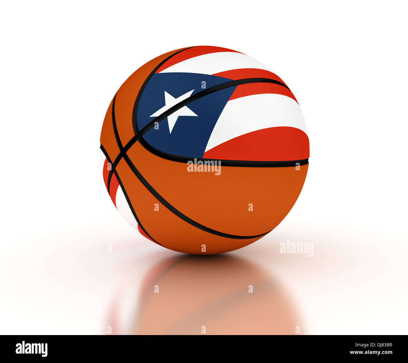 Puerto Rican Basketball Team (isolated with clipping path Stock Photo