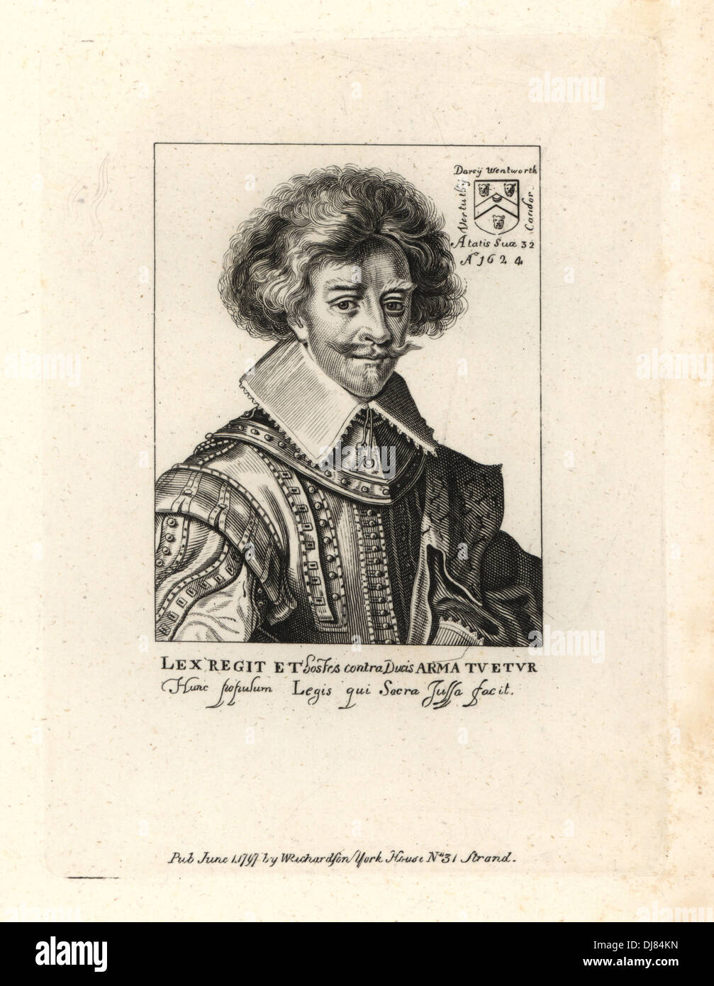 Darcy Wentworth, aged 32 in 1624. Stock Photo