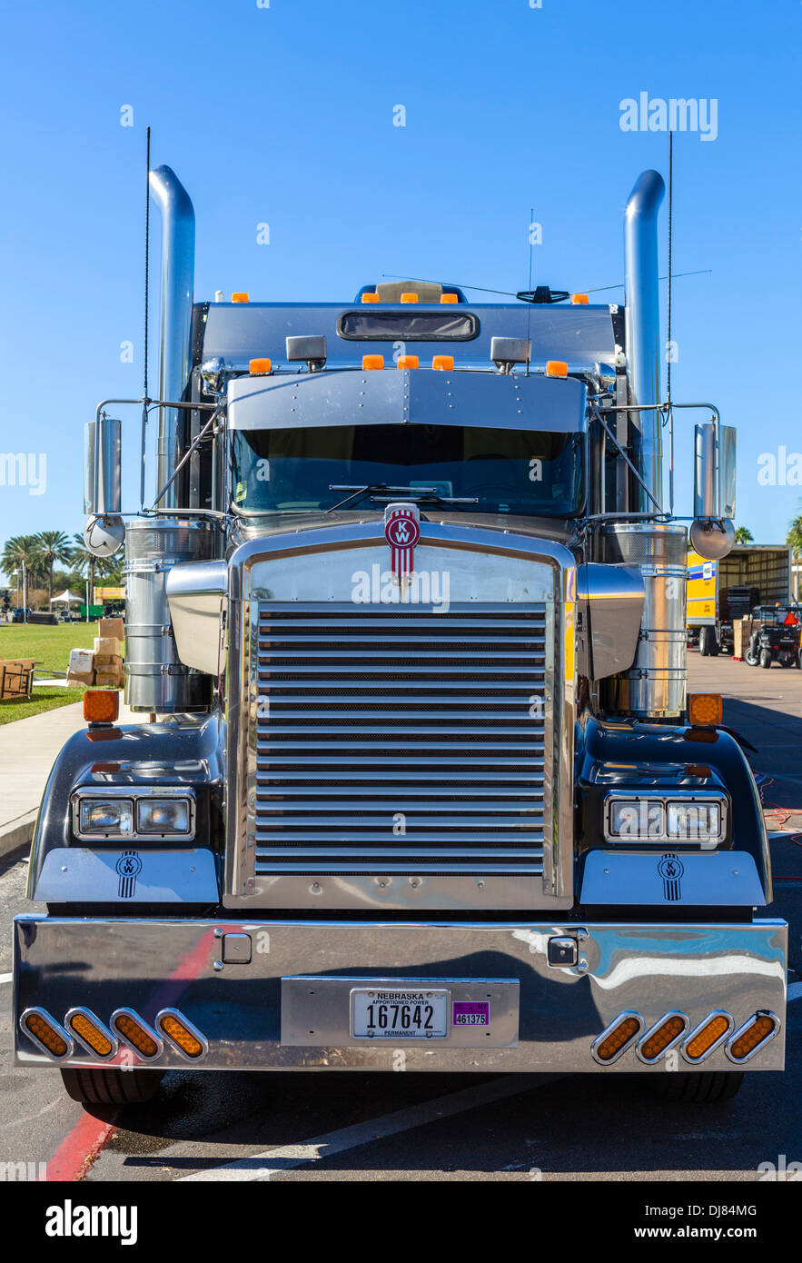 Front of a Kenwood Truck, USA Stock Photo