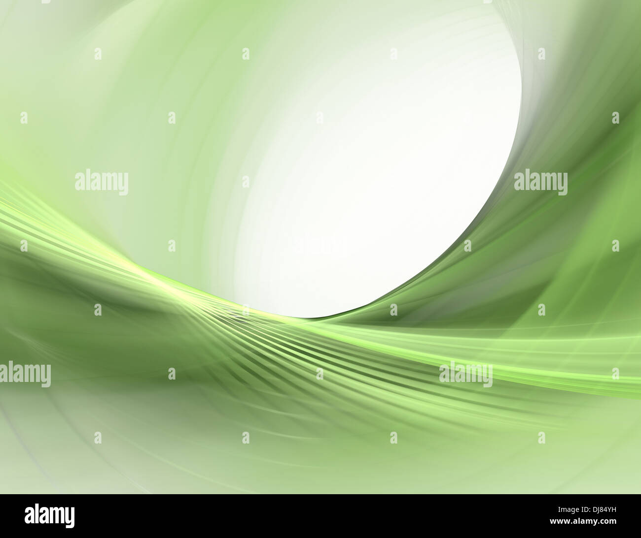 Abstract fractal green weaves on white background Stock Photo