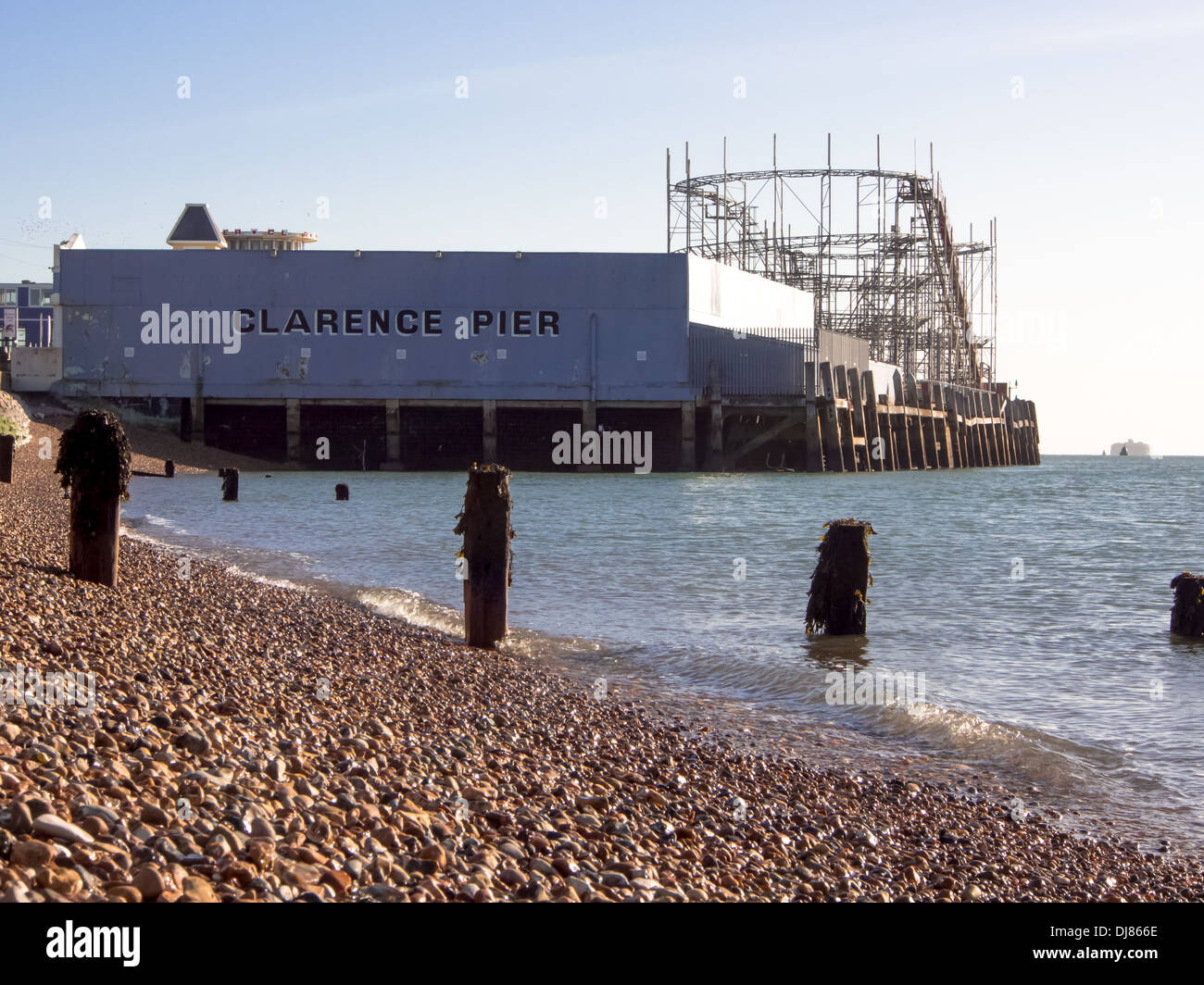 Clarence Pier fairgound in Southsea, Portsmouth, England Stock Photo