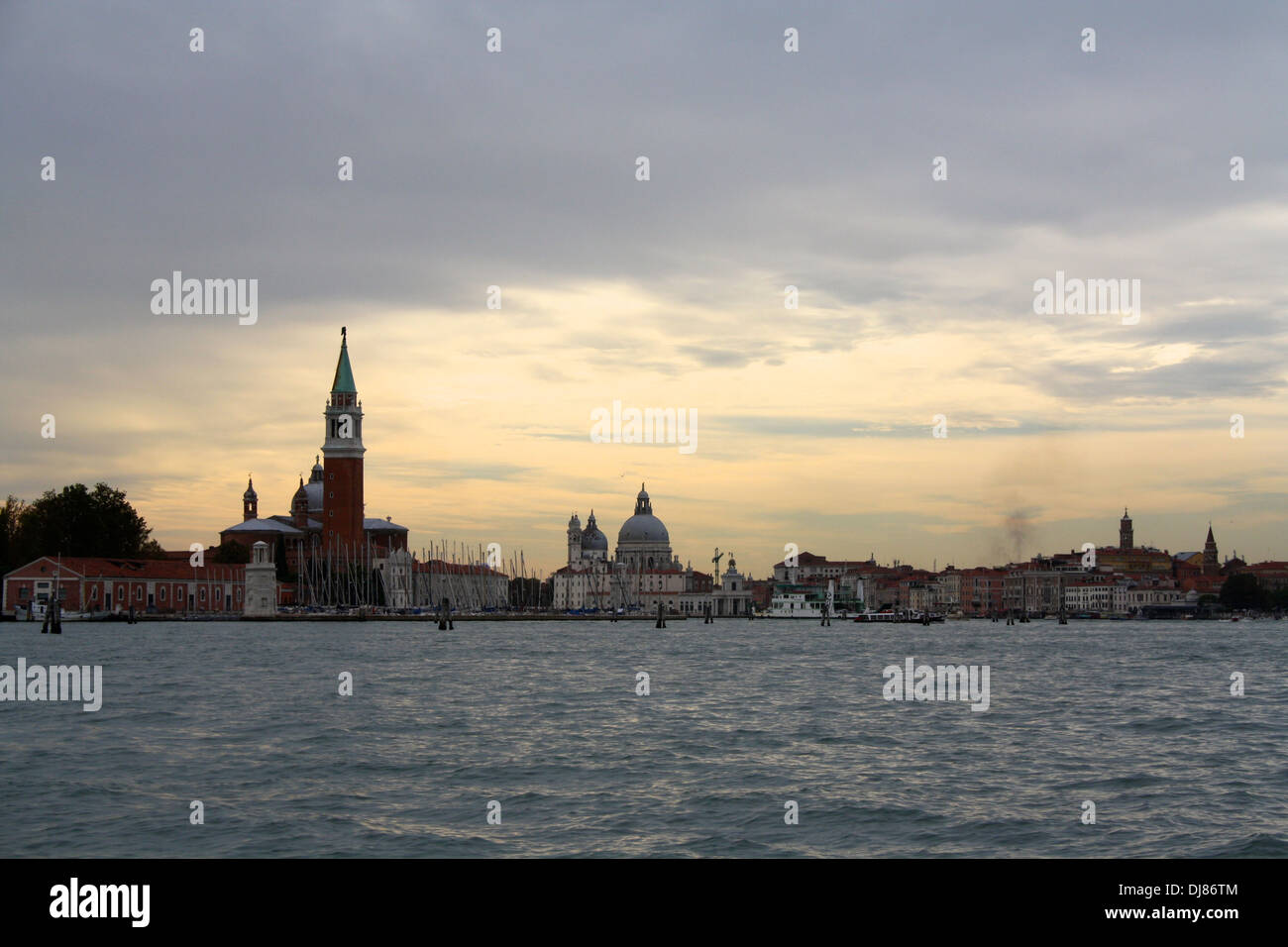 Cloudy twilight view, the Grand Canal, Venice, Italy Stock Photo