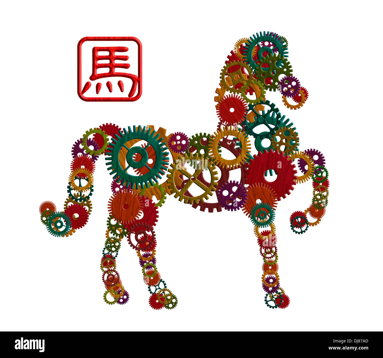Chinese New Year Horse Zodiac Illustration Stock Photo Alamy