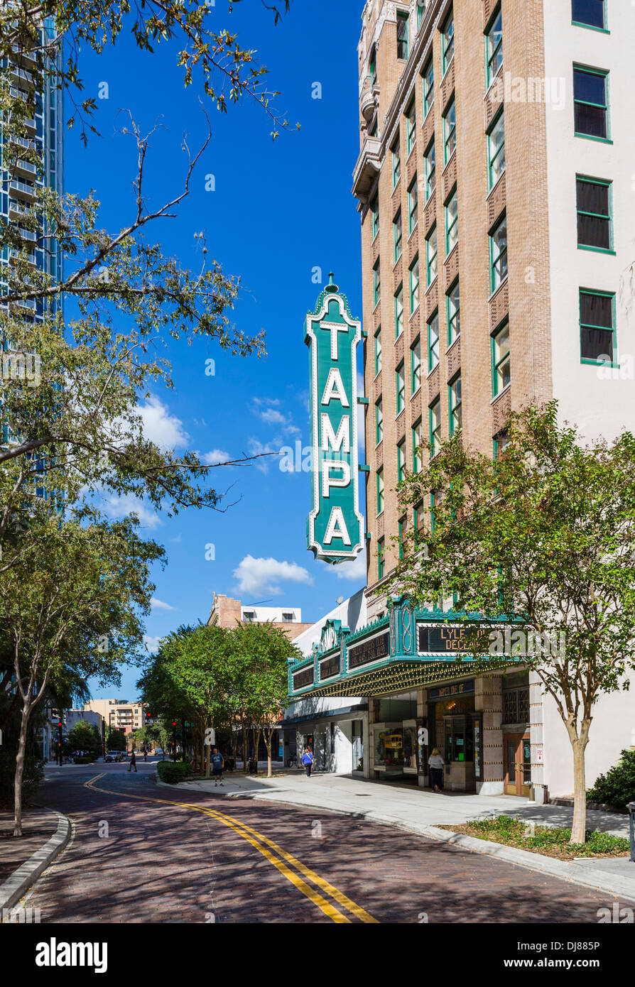 The historic Tampa Theater on Franklin Street in downtown Tampa, Florida, USA Stock Photo